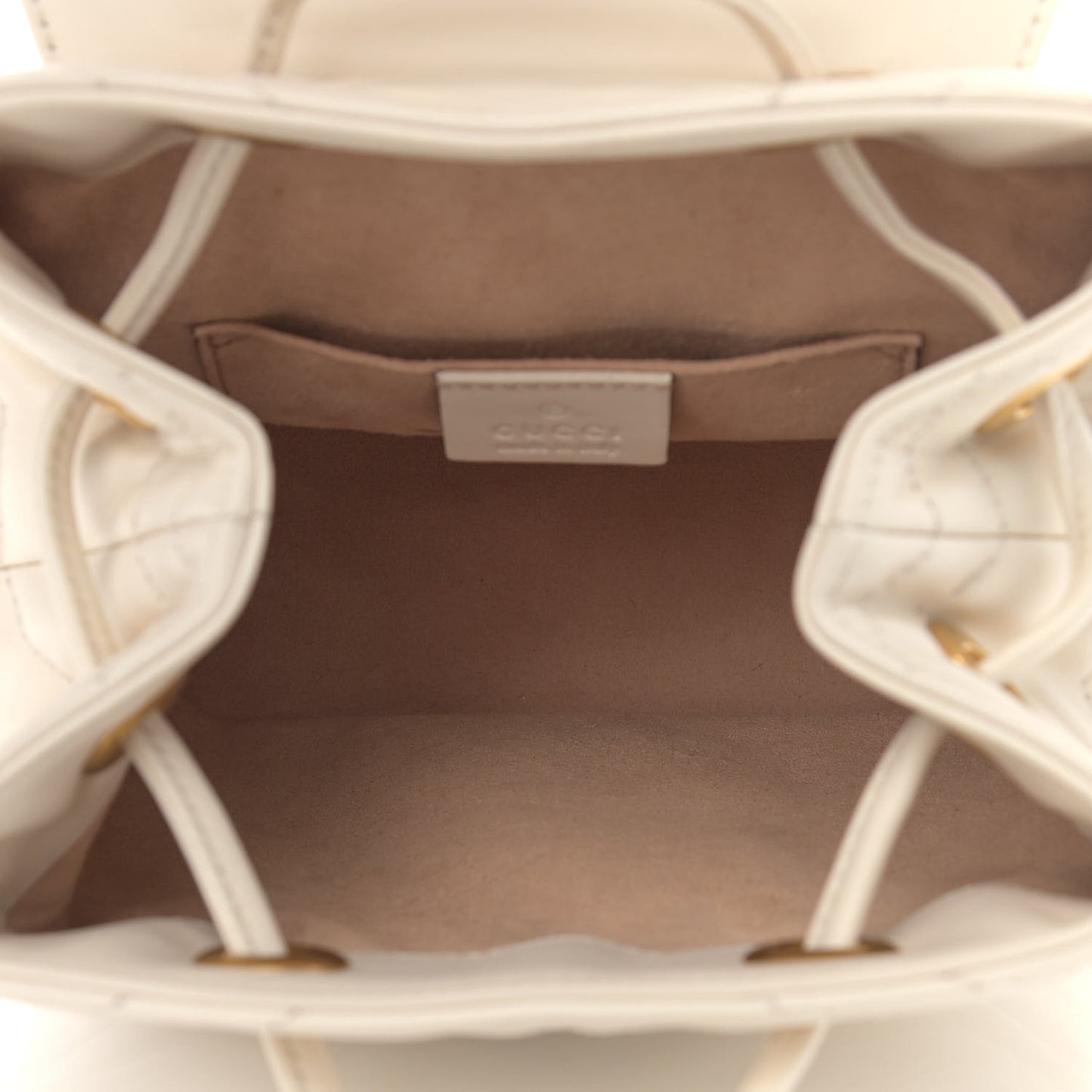 Calfskin Matelasse GG Marmont Flap Backpack White