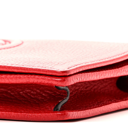 Gucci Pebbled Calfskin Soho Wallet on Chain Tabasco Red 9 of 10