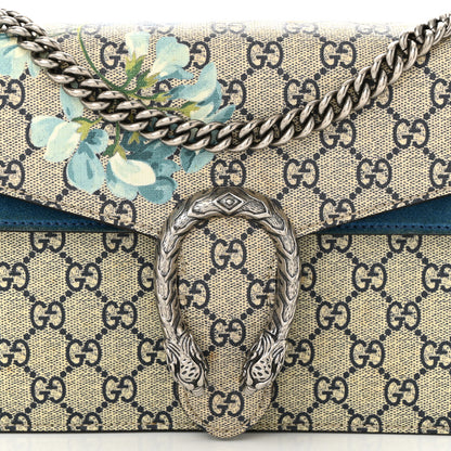 Gucci GG Supreme Monogram Blooms Small Dionysus Shoulder Bag Beige Navy Vintage Blue 15 of 19