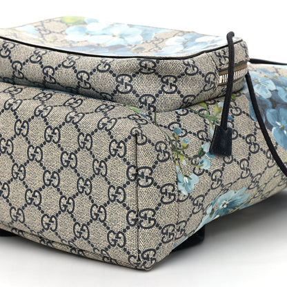 Gucci GG Supreme Monogram Blooms Small Single Buckle Backpack Beige Blue Navy 10 of 10