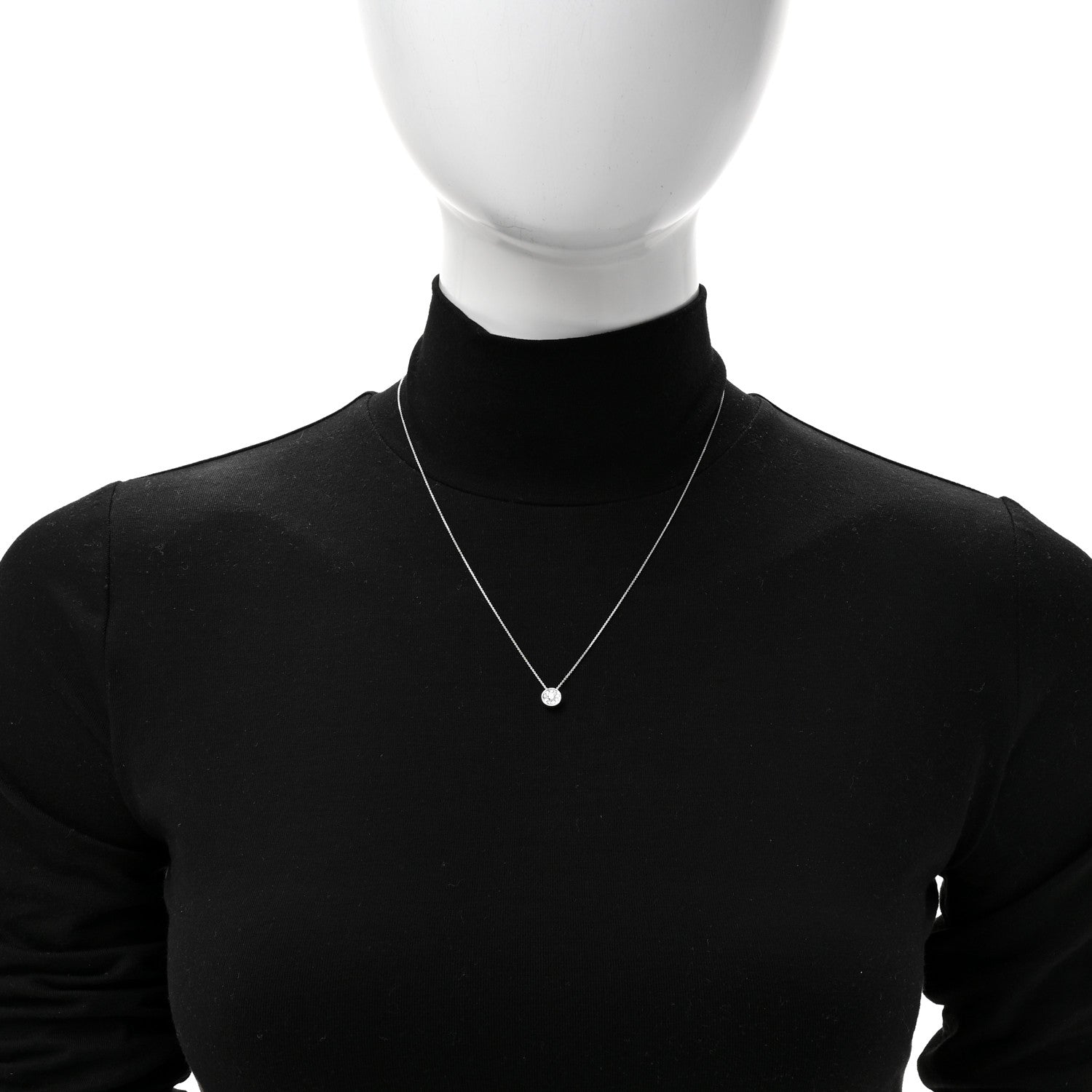 Parker & West by FASHIONPHILE 14K White Gold Diamond .17ctw Round Pave Pendant Necklace 2 of 6