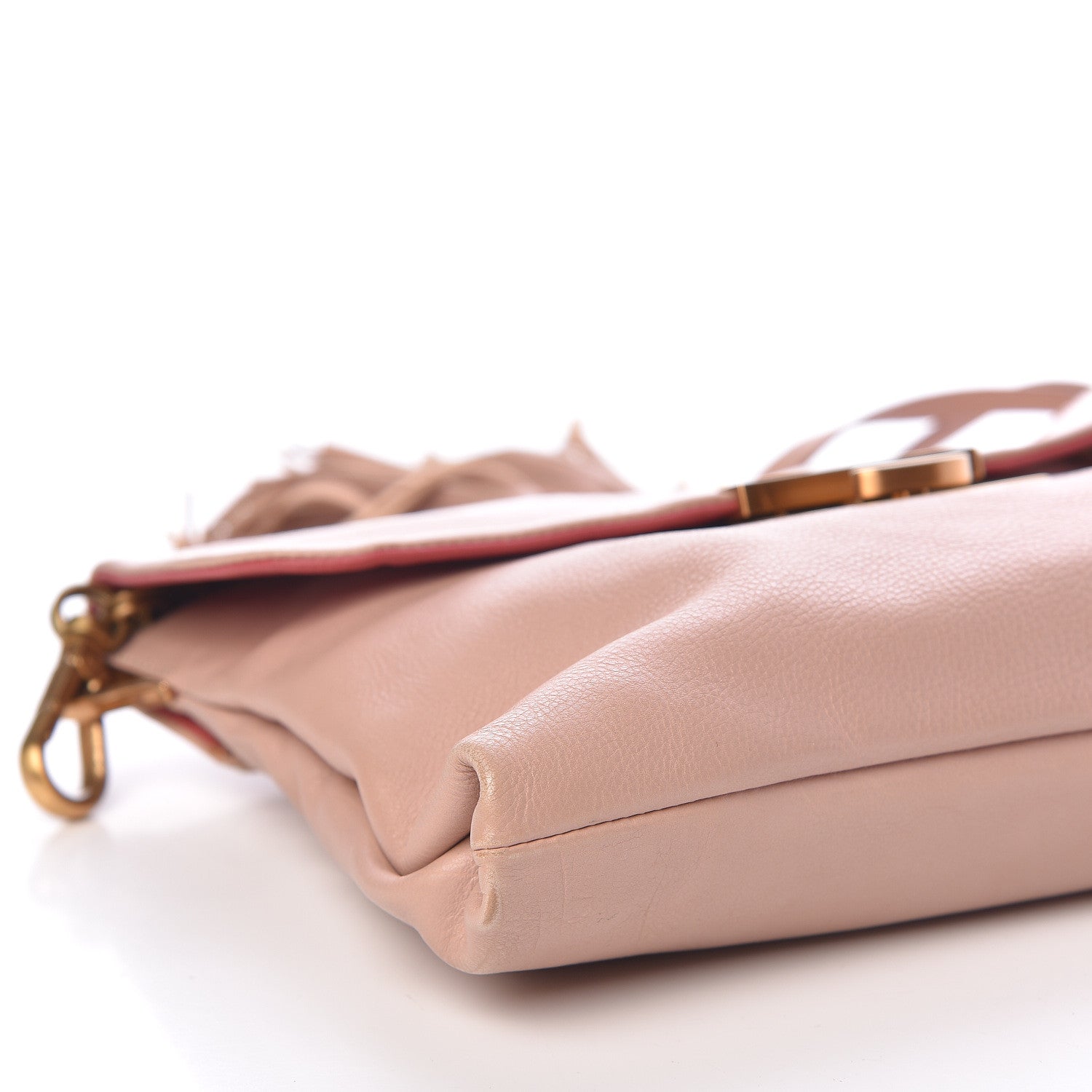 Prada Soft Calfskin Detachable Chain Tassel Clutch Pink 7 of 9