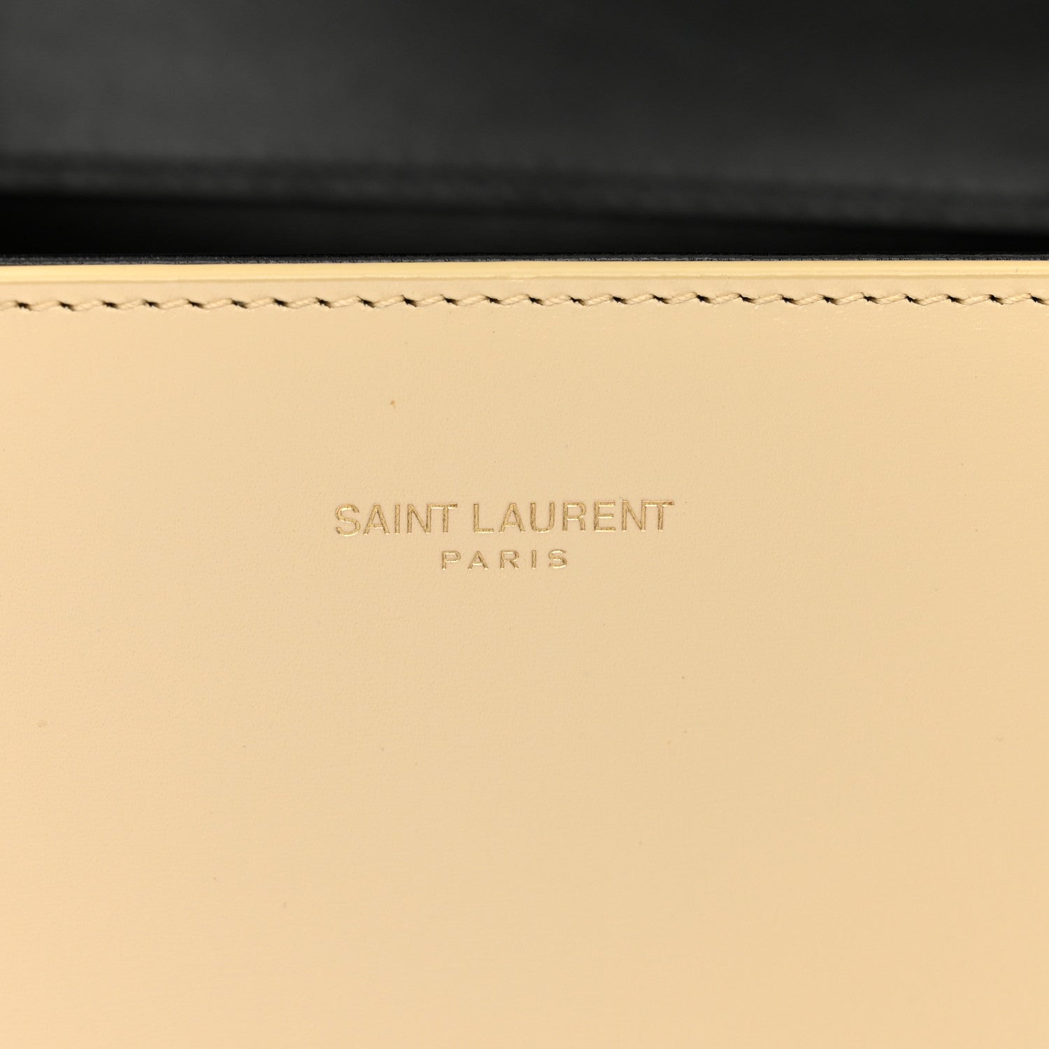 Saint Laurent Smooth Shiny Calfskin Medium Classic Monogram Cassandra Top Handle Black Crema Soft 8 of 12
