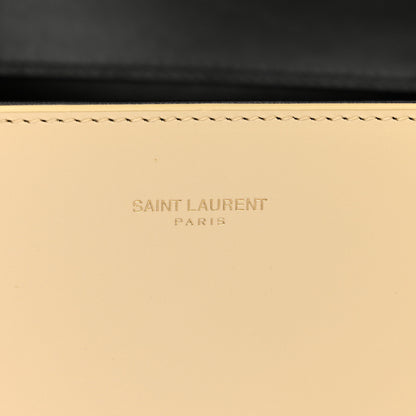 Saint Laurent Smooth Shiny Calfskin Medium Classic Monogram Cassandra Top Handle Black Crema Soft 8 of 12