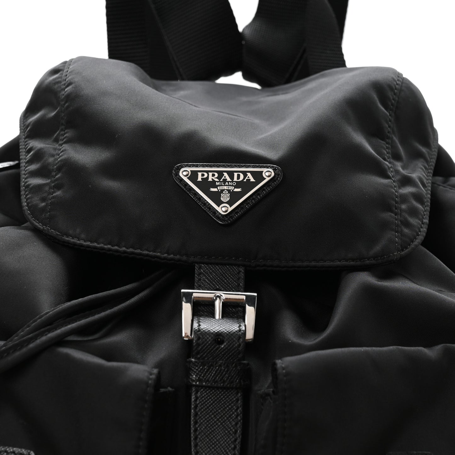 Re-Nylon Saffiano Medium Backpack Black