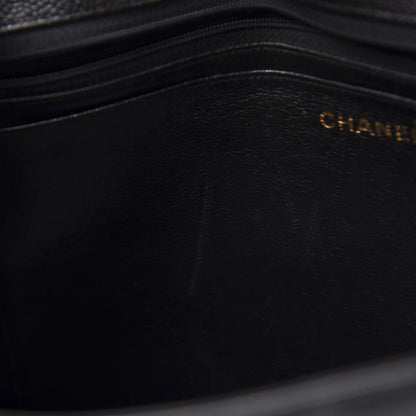 Chanel Caviar Vertical Quilted Jumbo Single Flap Black 9 of 14