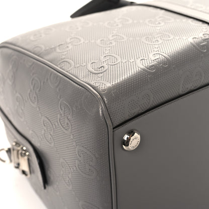 Gucci Calfskin GG Tennis Embossed Duffle Bag Grey 8 of 12