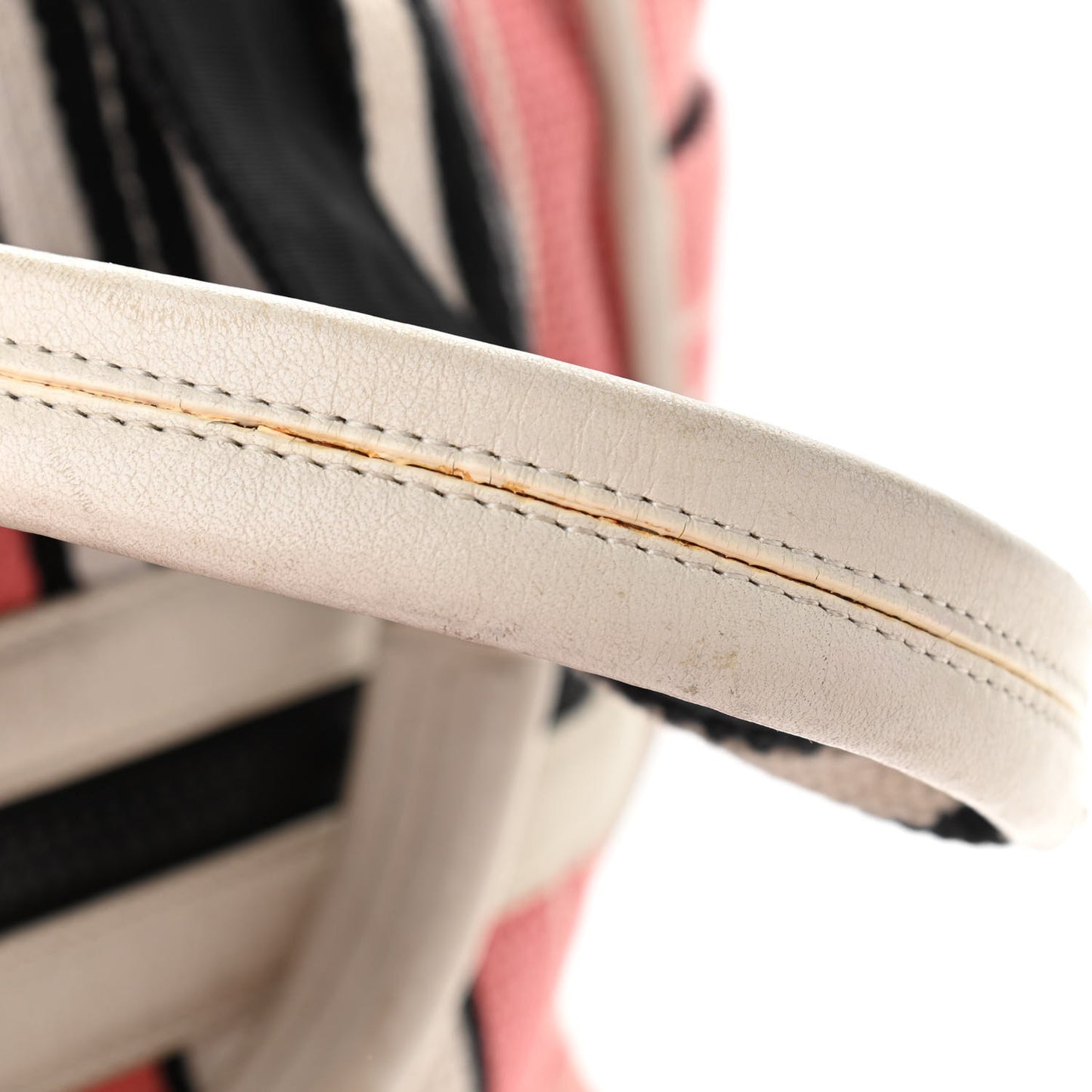 Striped Canvas CC Small Tote Pink White Black