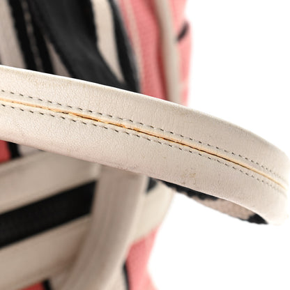 Chanel Striped Canvas CC Small Tote Pink White Black 13 of 13
