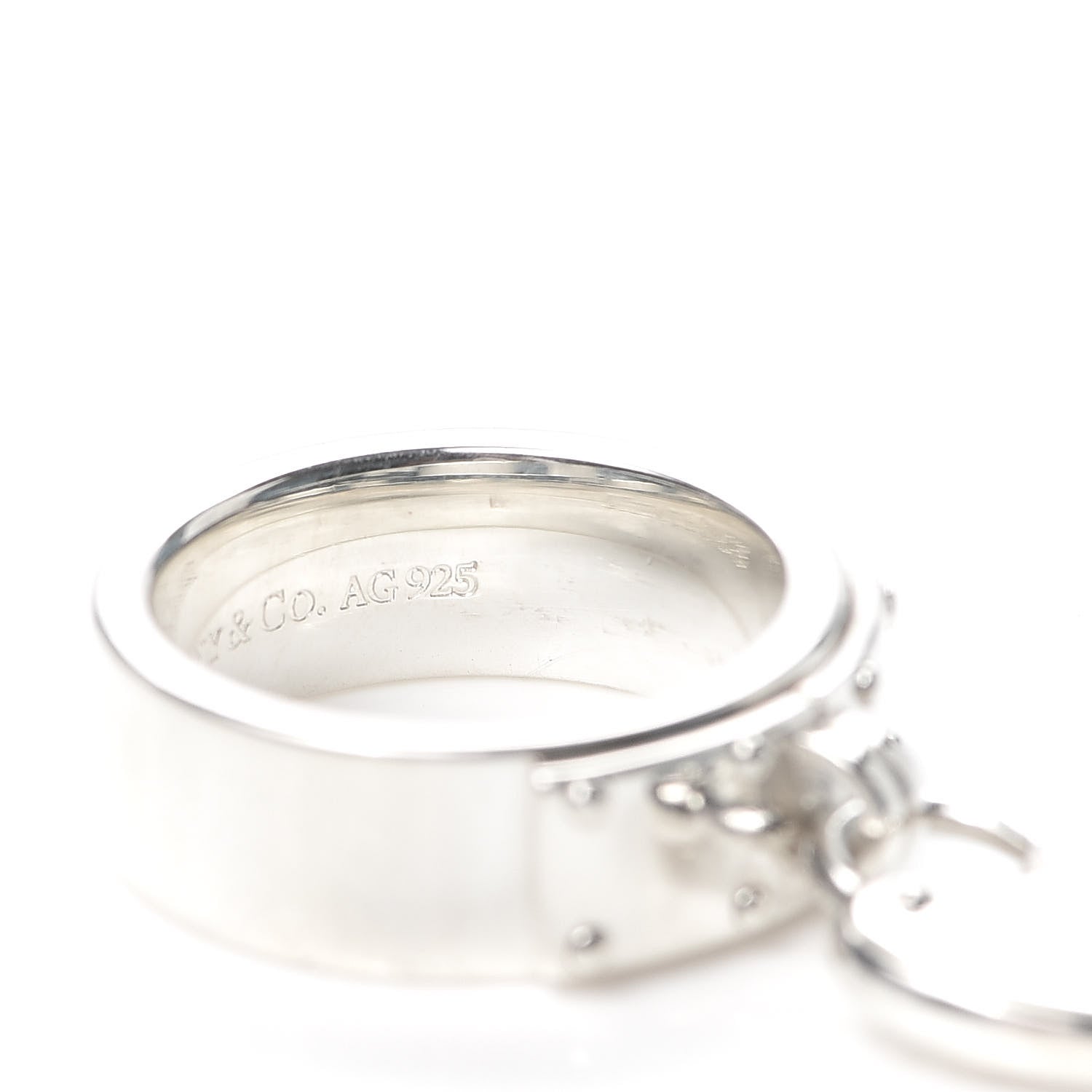 Tiffany Sterling Silver Return To Tiffany Lock Love Ring 49 4.75 5 of 6
