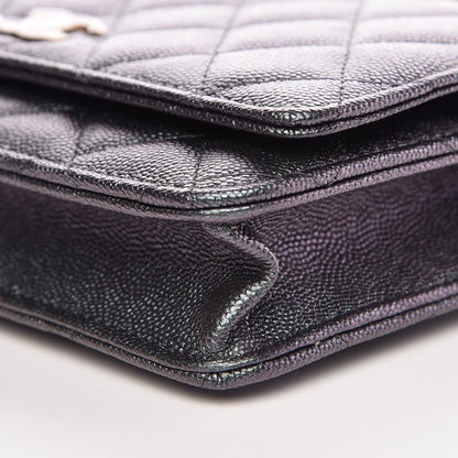 Chanel Iridescent Caviar Quilted Wallet On Chain WOC Black 6 of 13