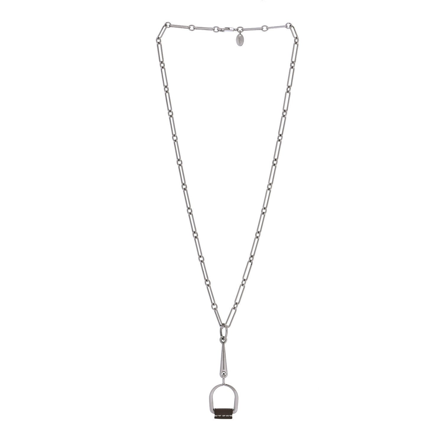 Hermes Swift Small Heritage Equestre Pendant Necklace Etoupe 3 of 5