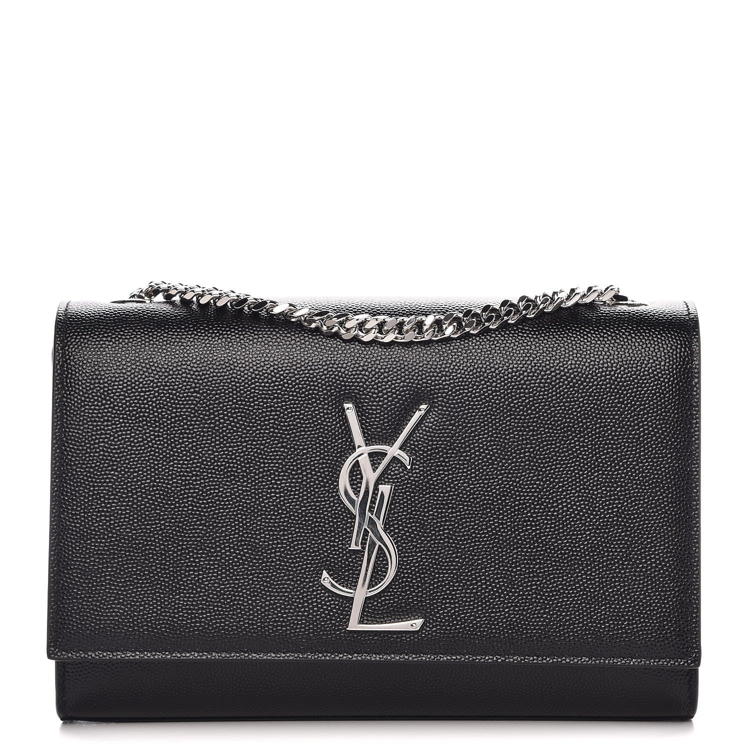 Saint Laurent Grain De Poudre Small Monogram Kate Satchel Black 1 of 8