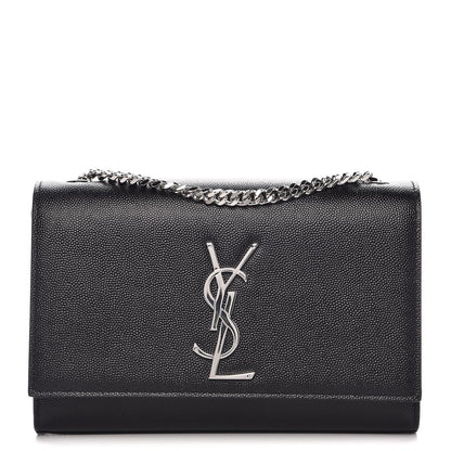Saint Laurent Grain De Poudre Small Monogram Kate Satchel Black 1 of 8