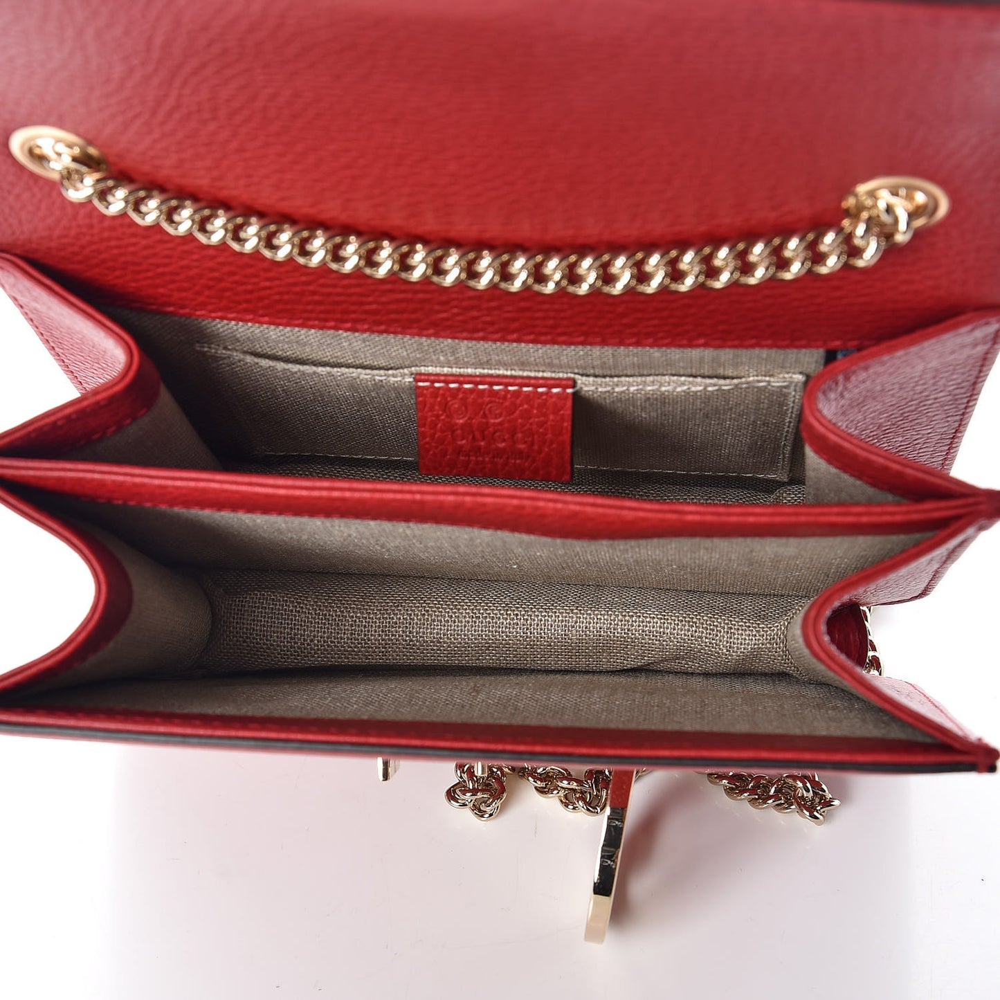 Dollar Calfskin Small Interlocking G Shoulder Bag Red