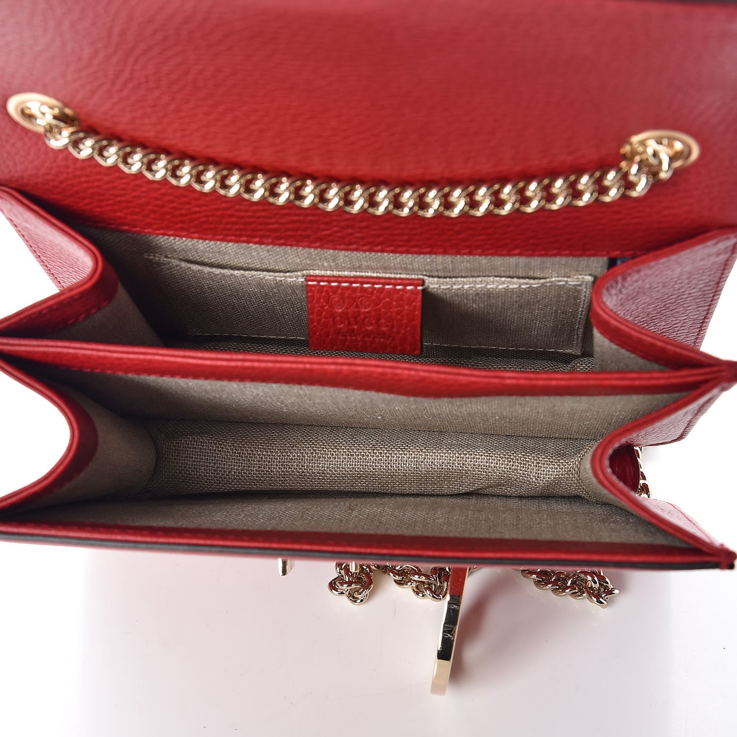 Gucci Dollar Calfskin Small Interlocking G Shoulder Bag Red 7 of 11