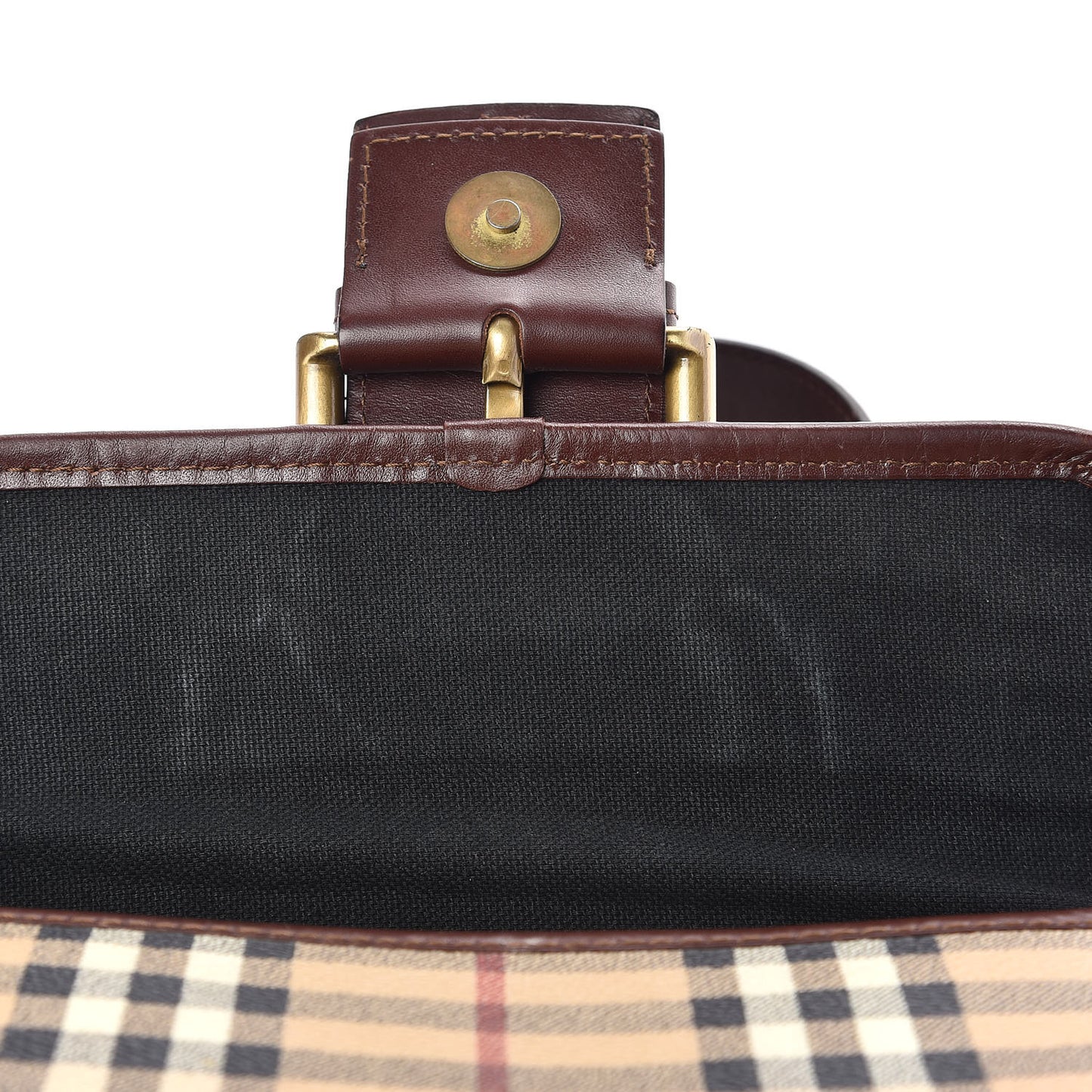 Haymarket Check Buckle Satchel Brown