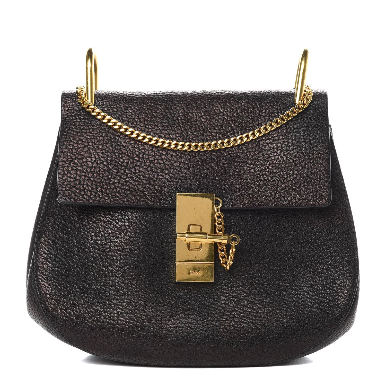Chloe Grained Lambskin Drew Shoulder Bag Black 1 of 12