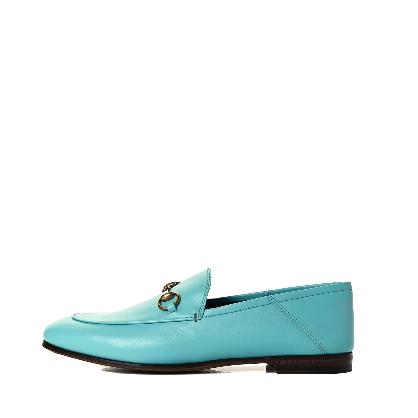 Lambskin Womens Brixton Horsebit Loafers 37.5 New Acquamarine