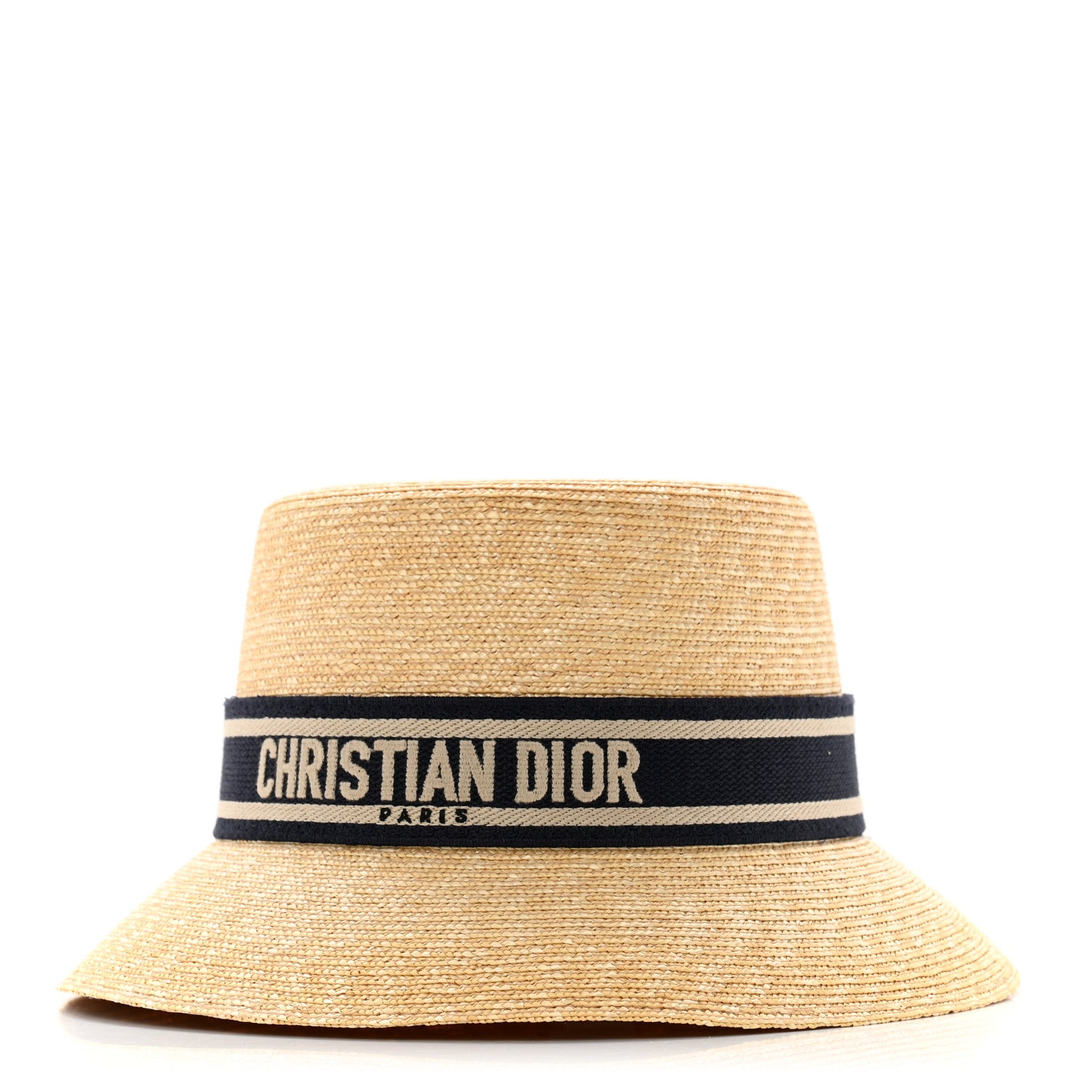 Christian Dior Straw Bucket Hat 57 Natural 1 of 11