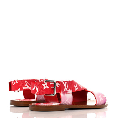 Louis Vuitton Monogram Escale Palma Flat Sandals 36.5 Rouge 4 of 8