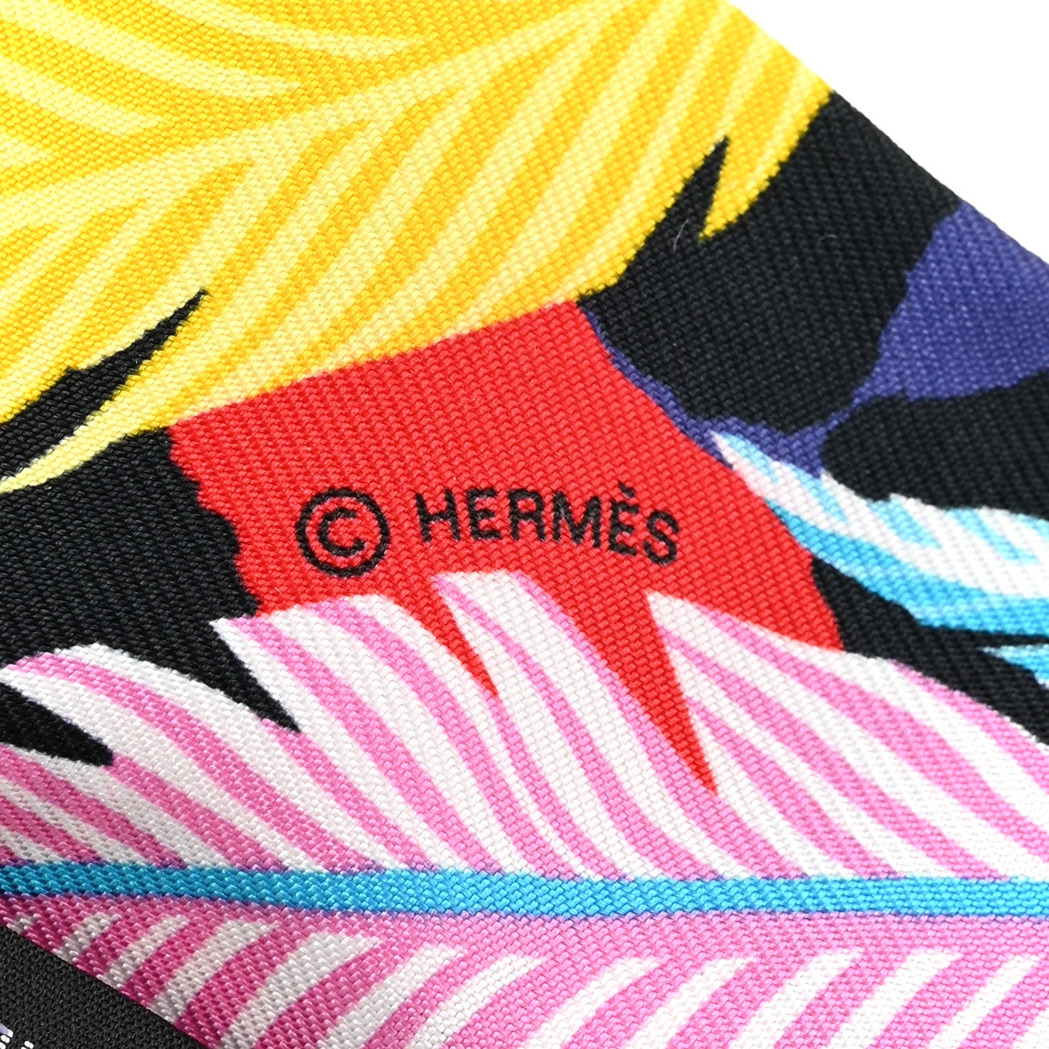 Hermes Silk Jaguar Quetzal Twilly Vert Rouge Rose 3 of 5