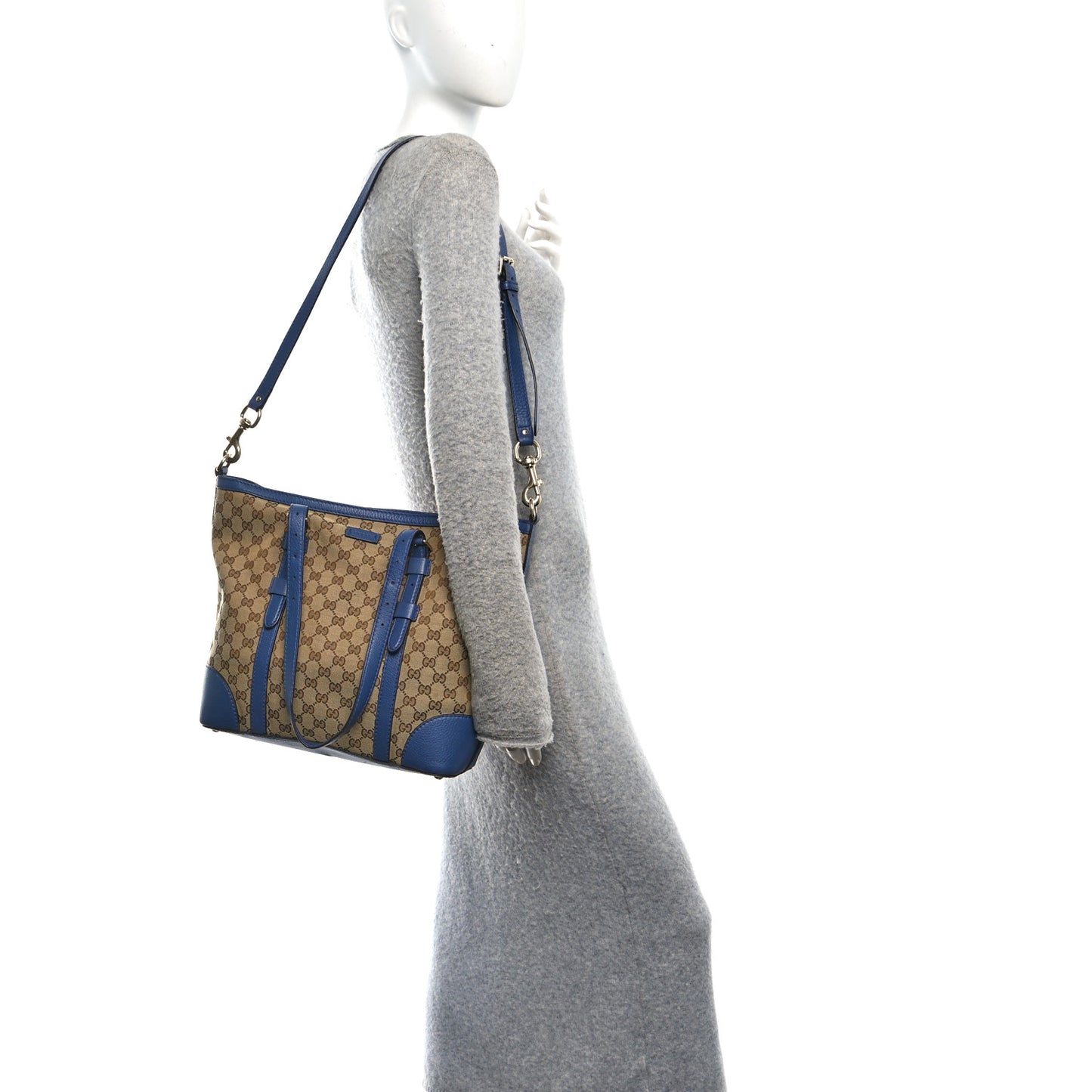 Monogram Cellarius Calfskin Tote Beige Ebony Blue