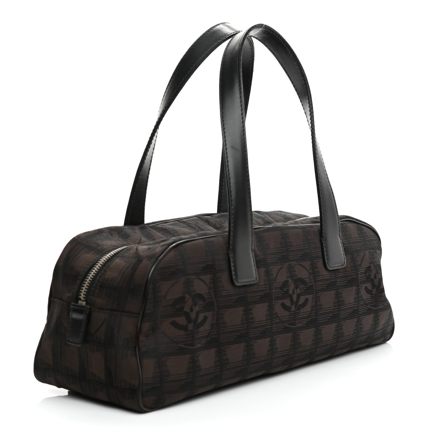 Chanel Nylon Travel Bowler Brown 3 of 11