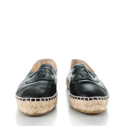 Chanel Lambskin CC Espadrilles 37 Black 2 of 11