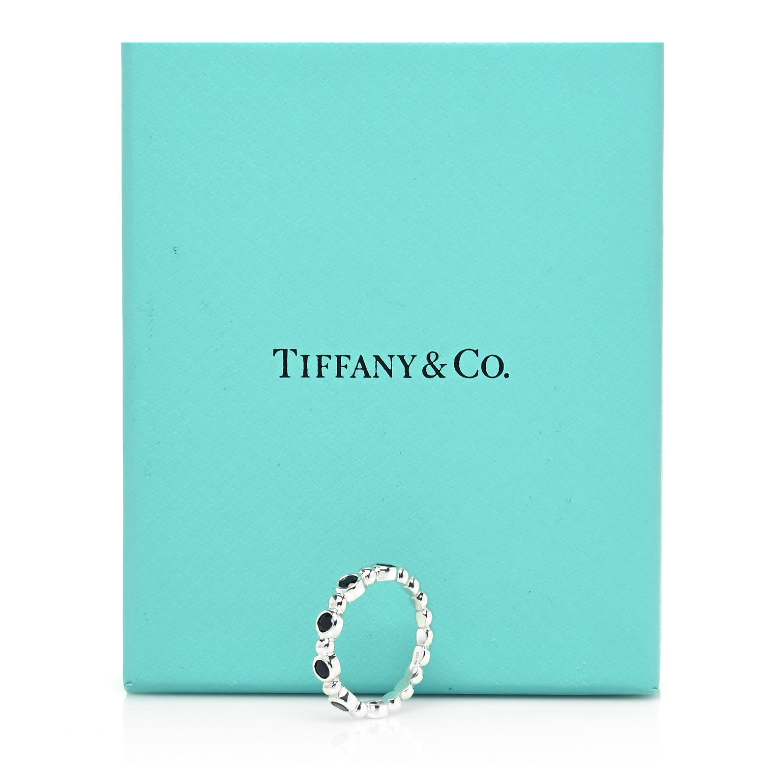 Tiffany Sterling Silver Black Spinel Ziegfeld Ring 55 7.25 5 of 5