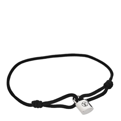 Louis Vuitton Sterling Silver Lockit Adjustable Cord Bracelet Black 1 of 5