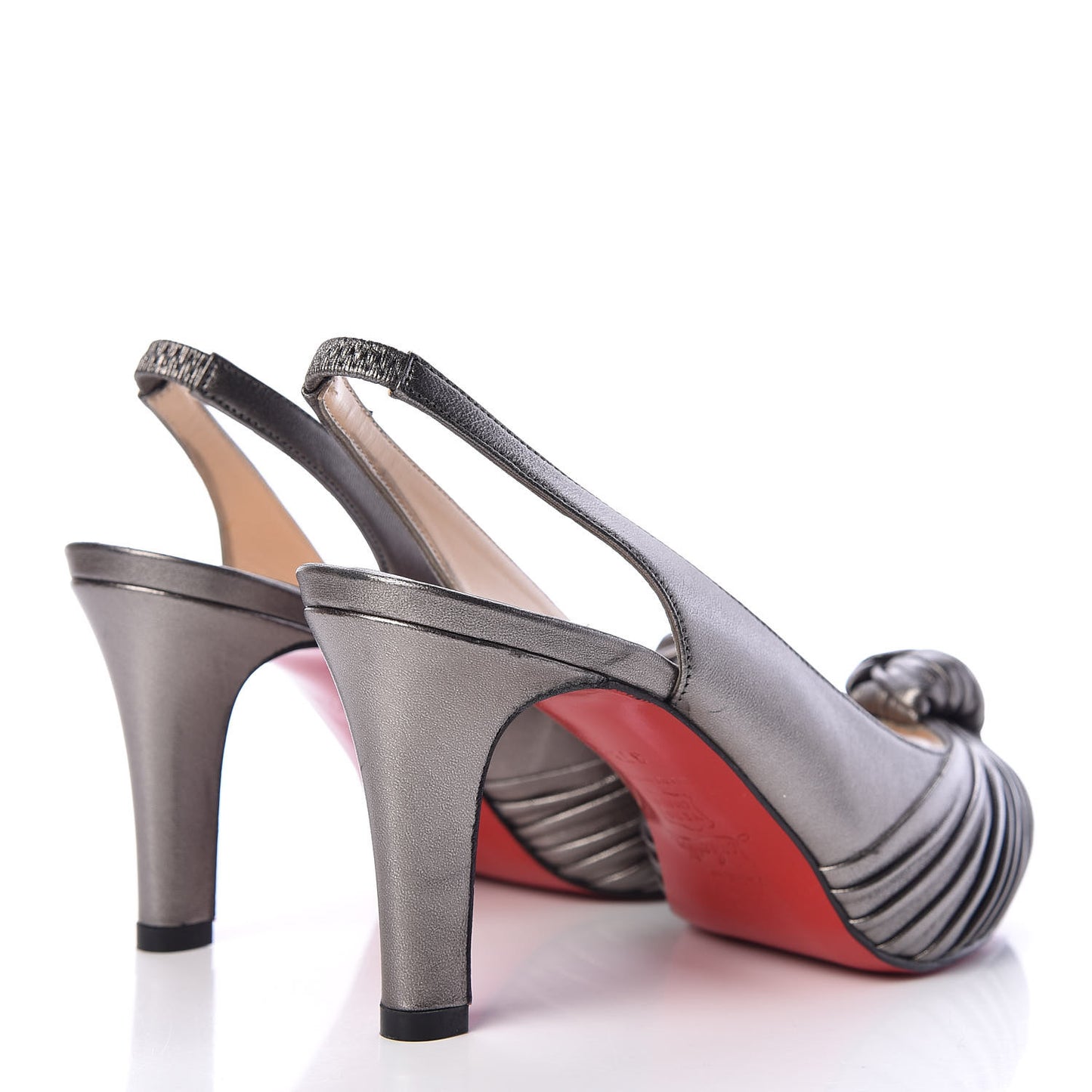 Laminato Nappa Miss Gres 90 Platform Peep Toe Slingback Pumps 37.5 Anthracite