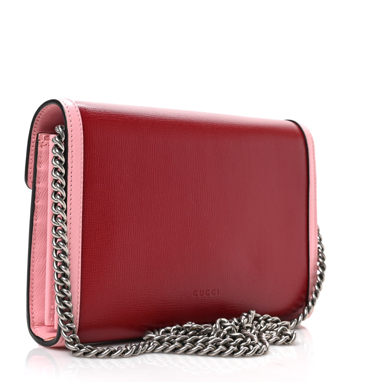 Gucci Azalea Calfskin Enamel Mini Dionysus Chain Wallet New Cherry Red Wild Rose Off White 3 of 8