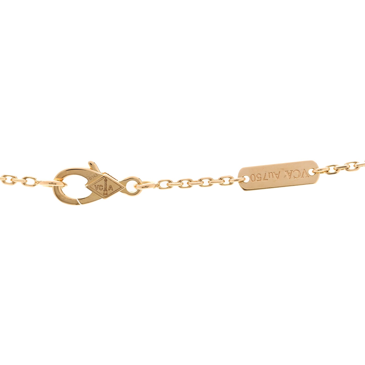 18K Yellow Gold Diamond Vintage Alhambra Pendant Necklace