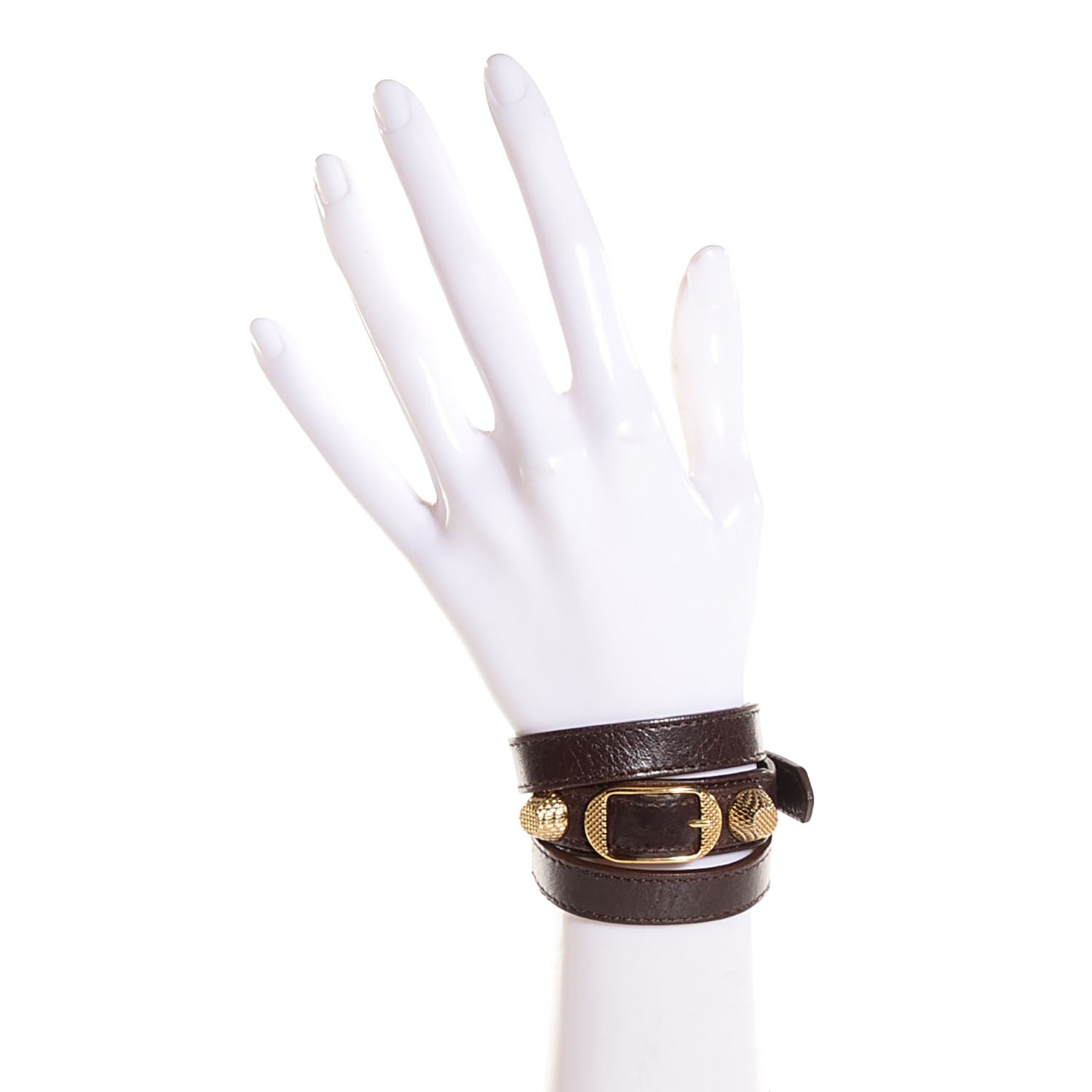 Balenciaga Agneau Giant Gold Triple Tour M Bracelet Cigare Fonce 10 of 16