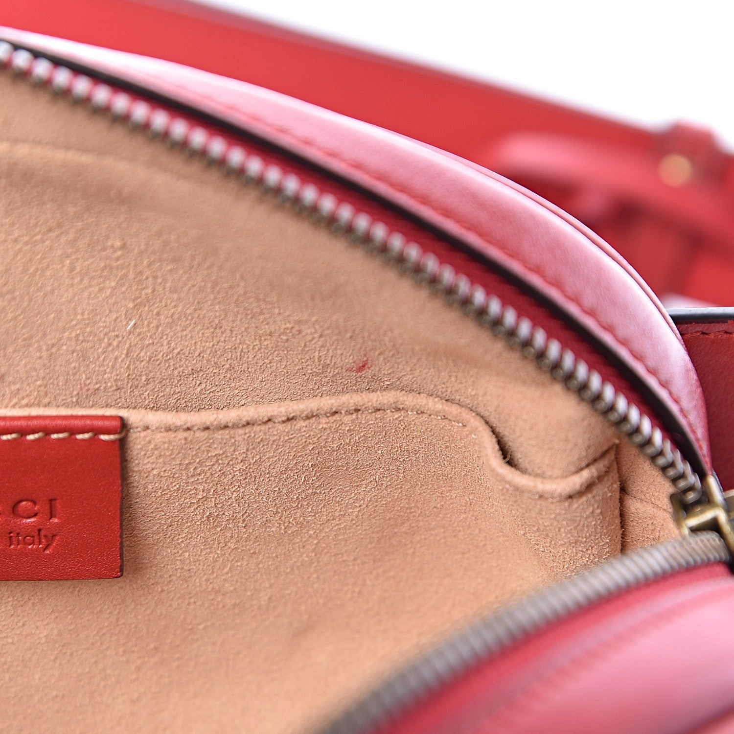 Gucci Calfskin Matelasse GG Marmont Belt Bag 95 38 Hibiscus Red 8 of 11