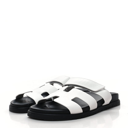Hermes Calfskin Womens Chypre Sandals 40 White 3 of 10