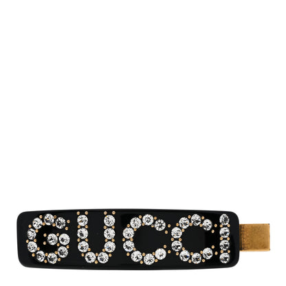 Gucci Resin Crystal Single Hair Barrette Black 1 of 3