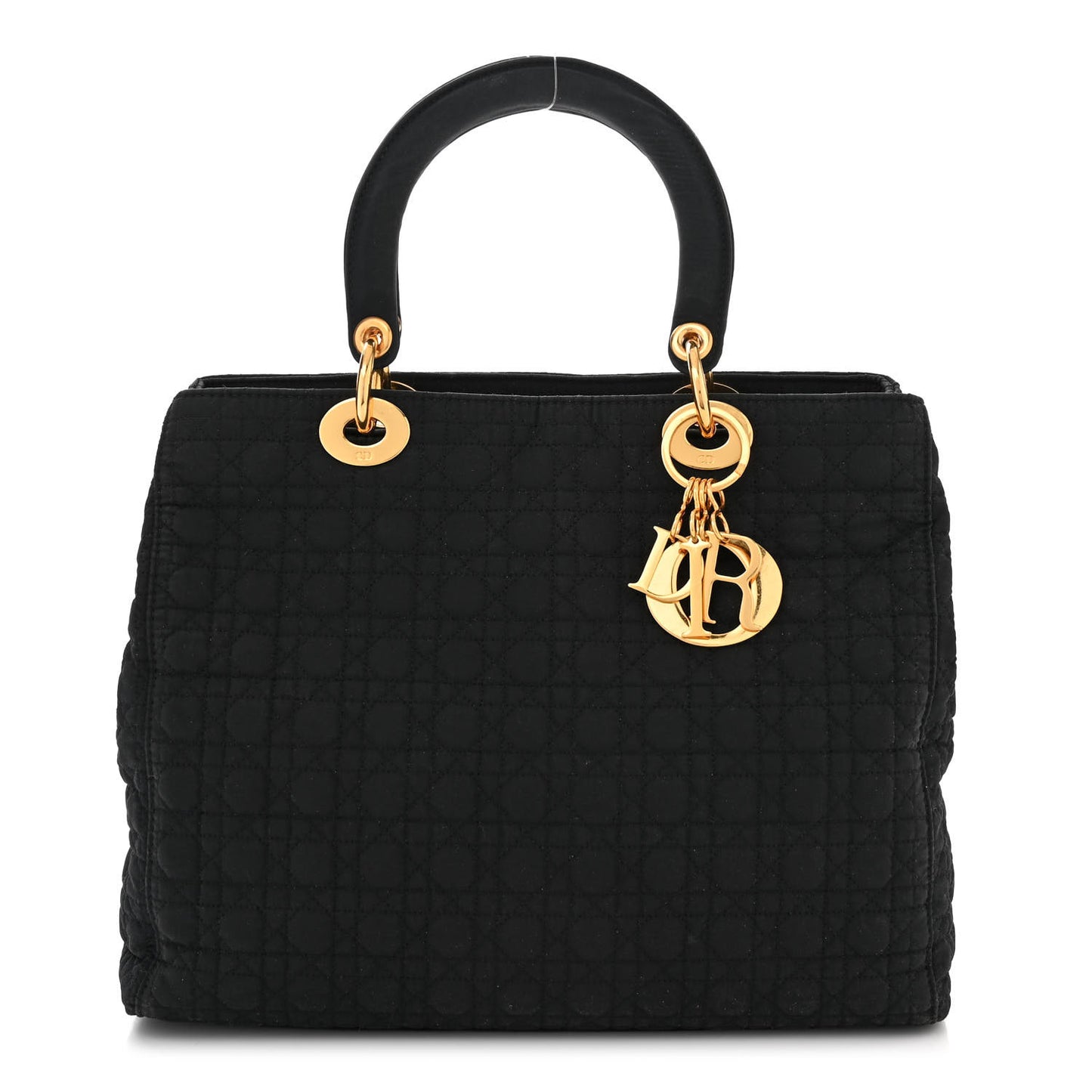 Nylon Cannage Large Lady Dior Black