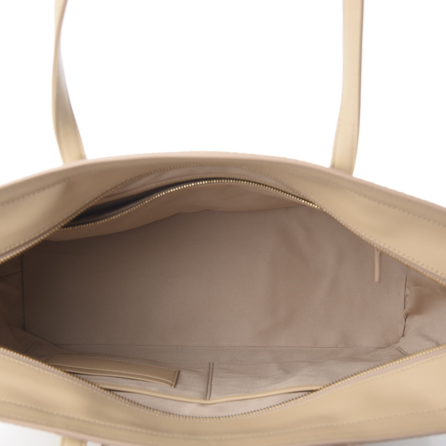 MCM Visetos Spot Stripped Medium Shopping Tote Beige White 5 of 10