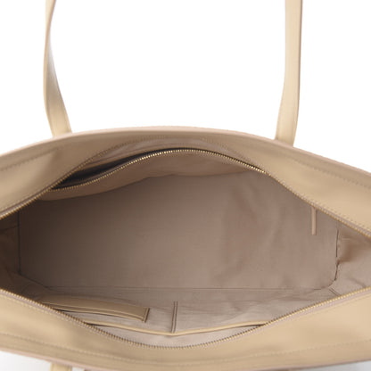 MCM Visetos Spot Stripped Medium Shopping Tote Beige White 5 of 10