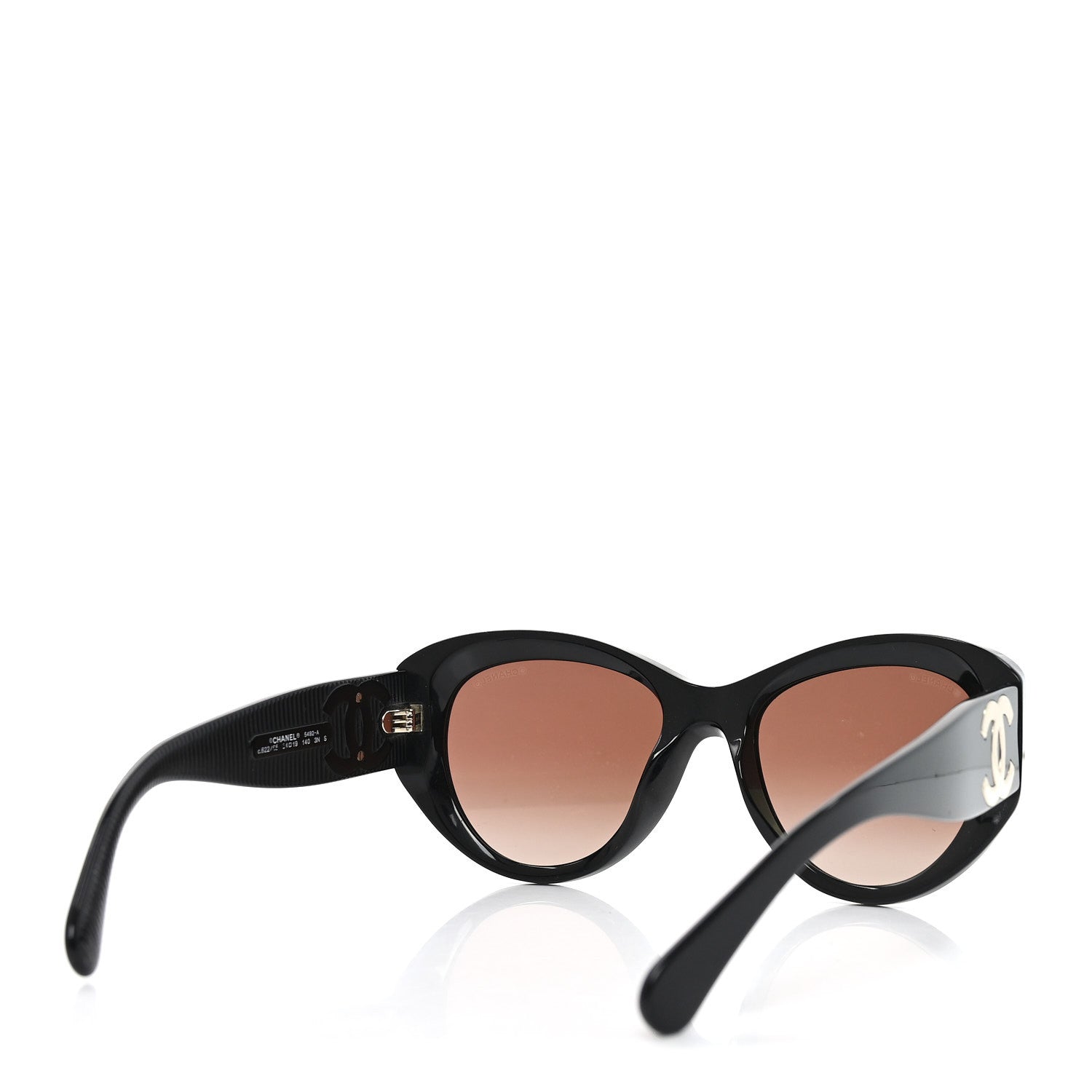 Chanel Acetate Butterfly Large CC Sunglasses 5492-A Black 4 of 7