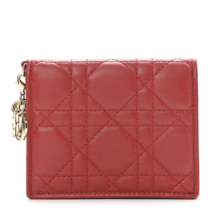 Christian Dior Lambskin Cannage Mini Lady Dior Wallet Red 1 of 8