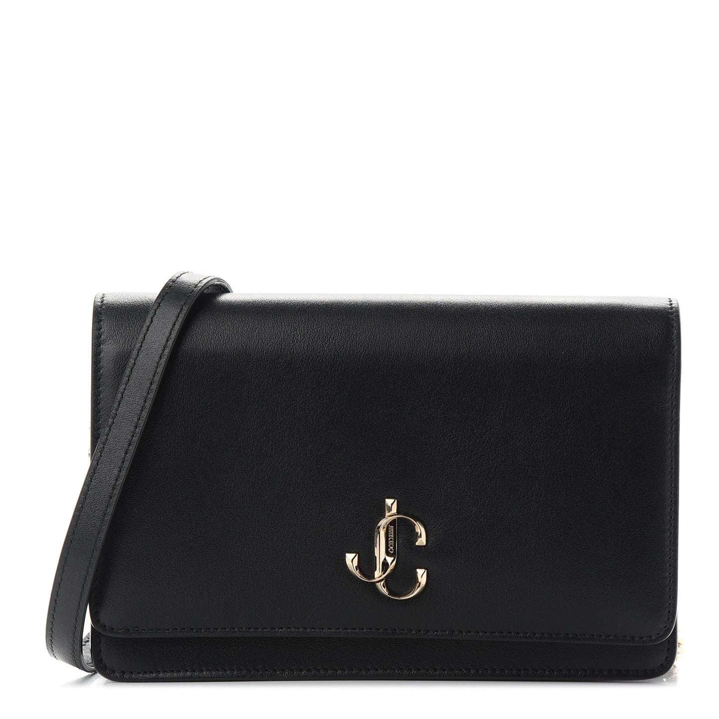 Calfskin Palace Wallet On Chain Black