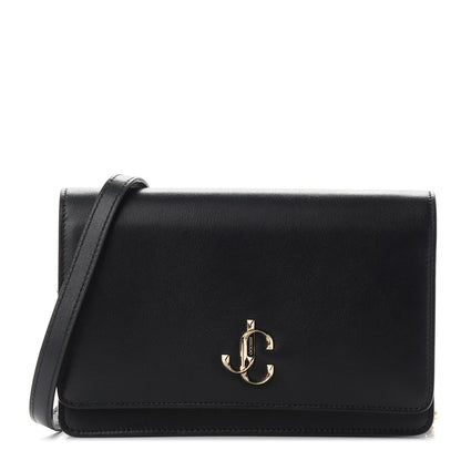 Jimmy Choo Calfskin Palace Wallet On Chain Black 1 of 8