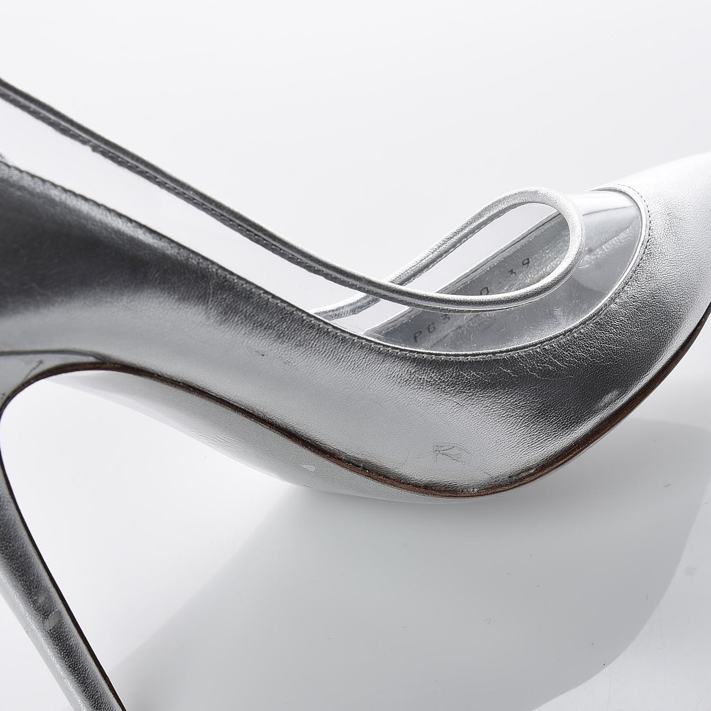 Metallic Nappa PVC Dollybow Pumps 39 Silver