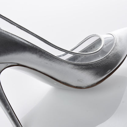 Valentino Garavani Metallic Nappa PVC Dollybow Pumps 39 Silver 16 of 18