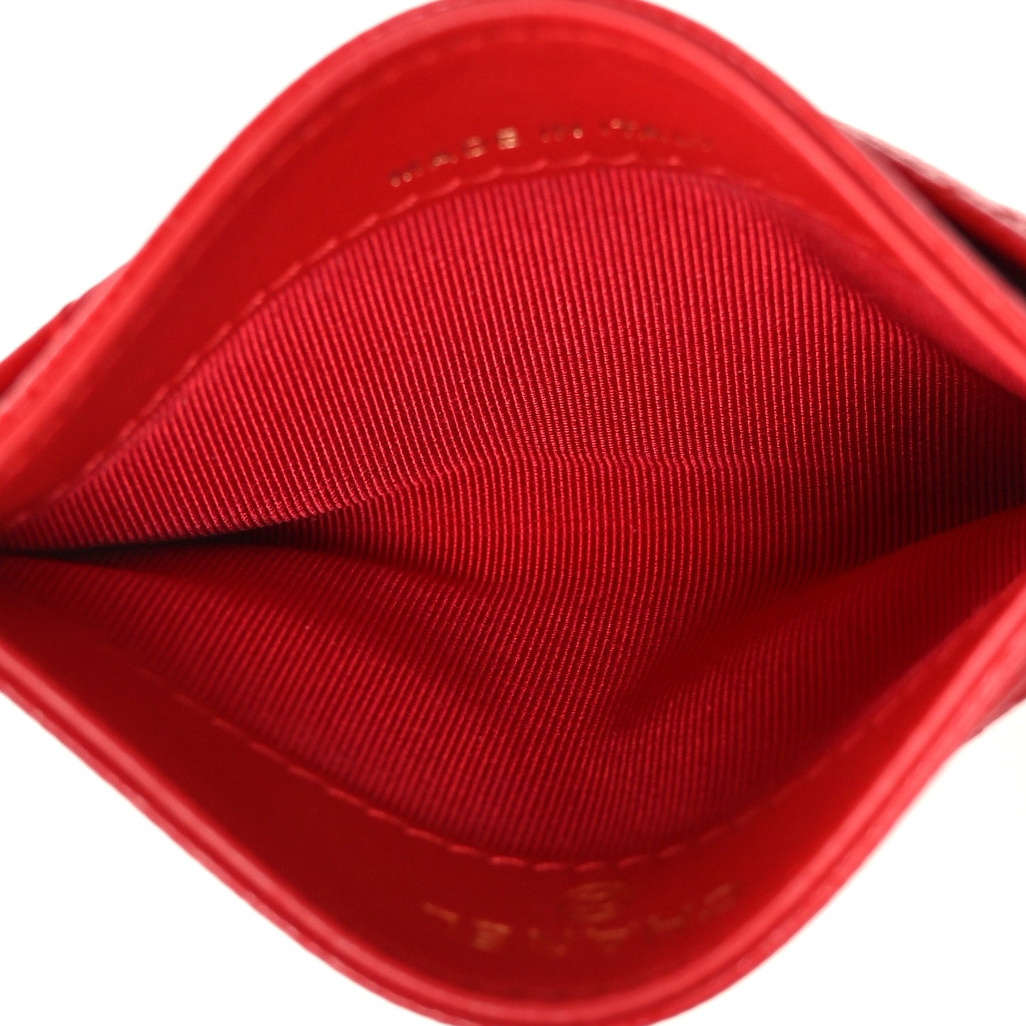 Caviar Quilted Card Holder Red