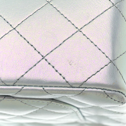Chanel Iridescent Calfskin Quilted Mini Rectangular Flap Light Blue 13 of 14