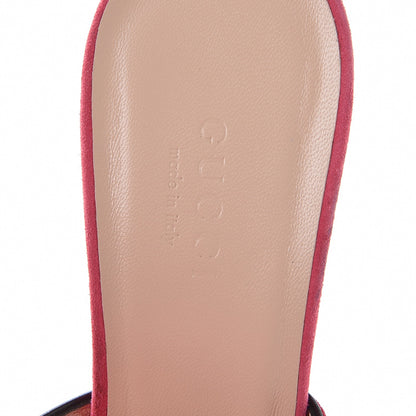 Gucci Kid Scamosciato GG Marmont Fringe 75mm Slide Sandals 36 Hot Pink 8 of 9